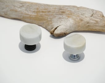 Pair of Reclaimed Stone Cabinet Knobs Pulls - Choose Your Stem Color