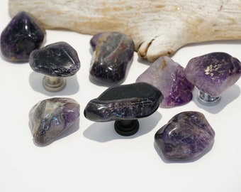 Tumbled Amethyst Cabinet Knobs Beach Cabinet Knob - Choose Your Hardware