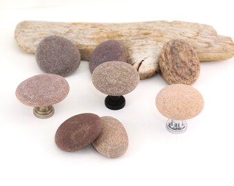 Set of 8 - Natural Stone Cabinet Knobs - Choose Your Hardware