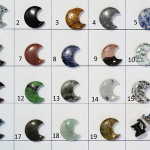 Moon Shaped Gemstone Cabinet Knob Singles Choose Your Stem Color afbeelding 2