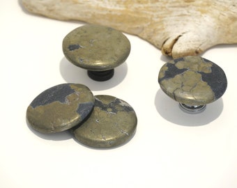 Set of 4 - Pyrite Gemstone Cabinet Knobs