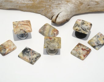 Agate Cabinet Knobs - Set of 8 | Crazy Lace Cabochons