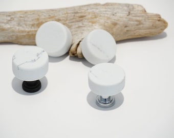 Tumbled Reclaimed Marble Cabinet Knob Set - Choose Your Stems
