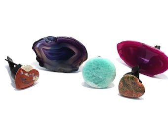 Gemstone Car Vent Clip with  Aromatherapy Essential Oil Diffuser Perfume Pad - Gemstones Crystals and Stones - Car Vent Clip