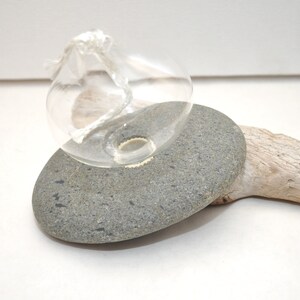 Oil Lamp with River Rock Base