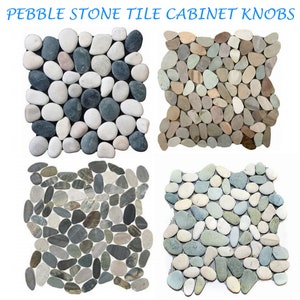 Pebble Stone Tile Cabinet Knobs Pulls Custom Order Information image 1