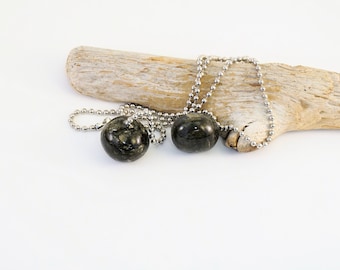 Labradorite Gemstone Light Pull Fan Pull Pair