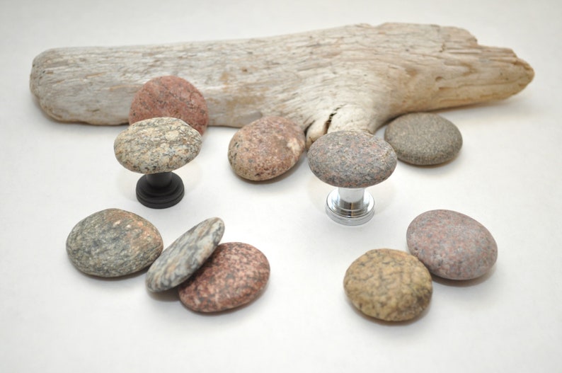 Choose Your Hardware Beach Rock Stone Cabinet Knobs Set Of Etsy