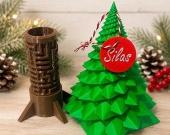 Christmas Tree Maze Puzzle Box for Cash Gift, Brain Teaser Ornament