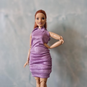 Hoodie dress for curvy doll, 11.5 inch doll