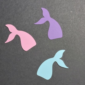 Paper Mermaid Tail Shapes, die cut Mermaid Tail Cutout, Cut outs