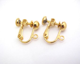 Gold Plated Screw Clip On Ear Wire Sets Clip On Earrings DIY Craft Jewelry Repair Design Gift