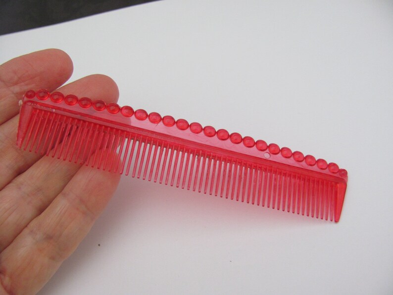 Vintage Red Plastic Hair Comb 5 MADE IN USA 1950s Comb Etsy