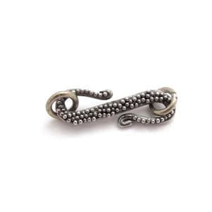 Sterling Silver S Clasp, Granulated Bali Silver Clasp, S Hook Clasp, Bali Clasp, 925 Sterling Silver, Craft Supply, Beading, Jewelry Supply