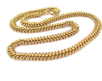 Vintage Chain Necklace 29 inch Gold Plated Costume Jewelry Statement Officewear Birthday Party Bold Necklace