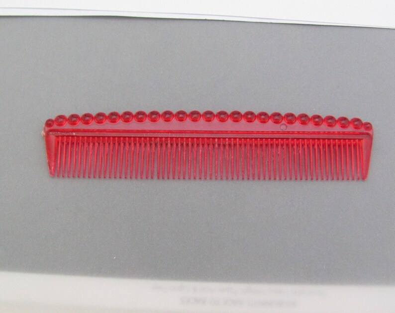 Vintage Red Plastic Hair Comb 5 MADE IN USA 1950s Comb Etsy