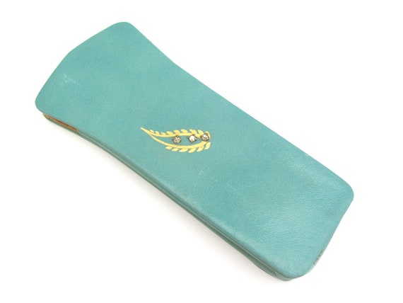 Vintage Princess Gardner Eyeglass Pouch Aqua Leath