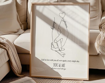 Custom Valentine’s Day Gift | Romantic Printable Wall Art | Gift for Her | Couple Love Print