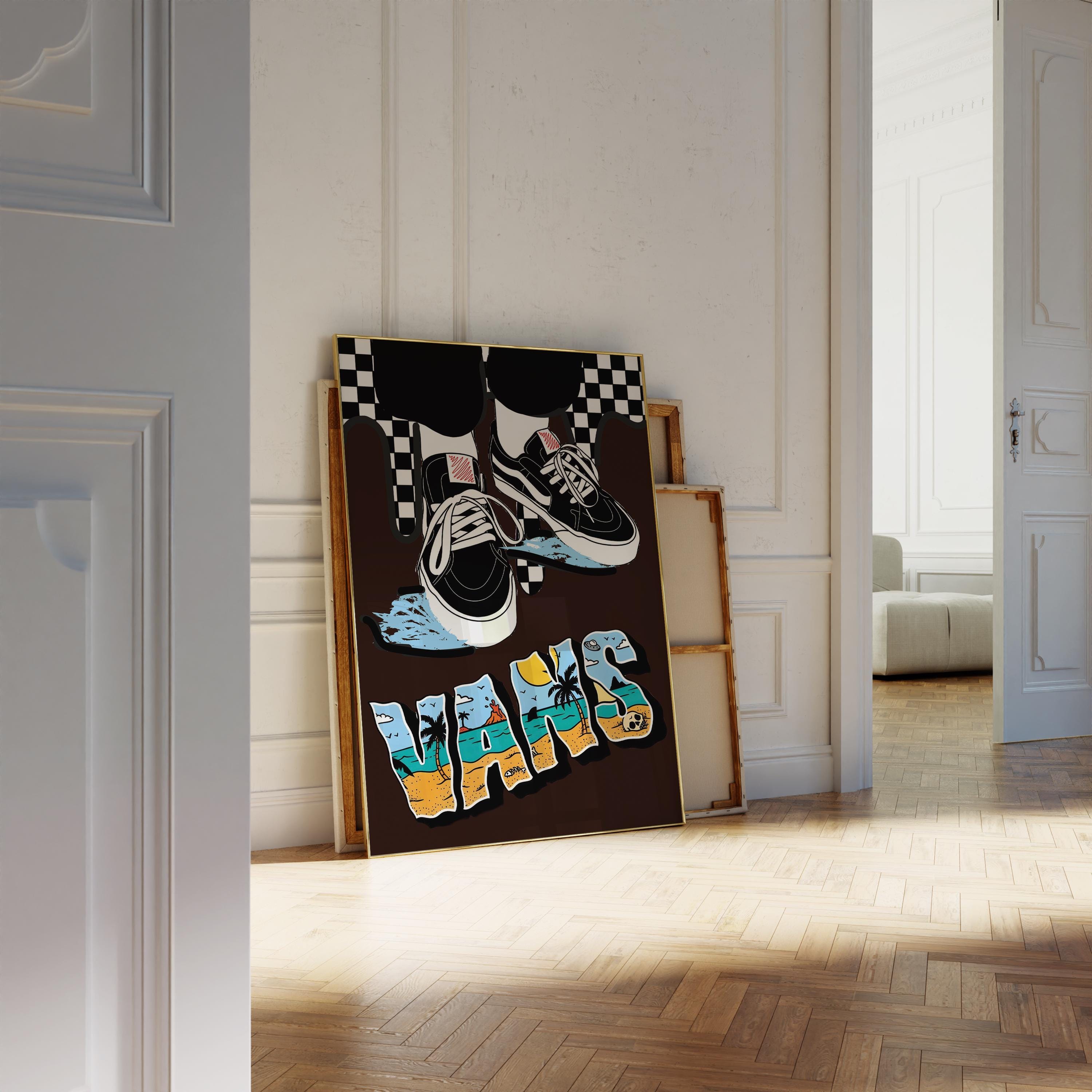 Vans Skateboard Art Poster: Retro Street Culture Decor (digital