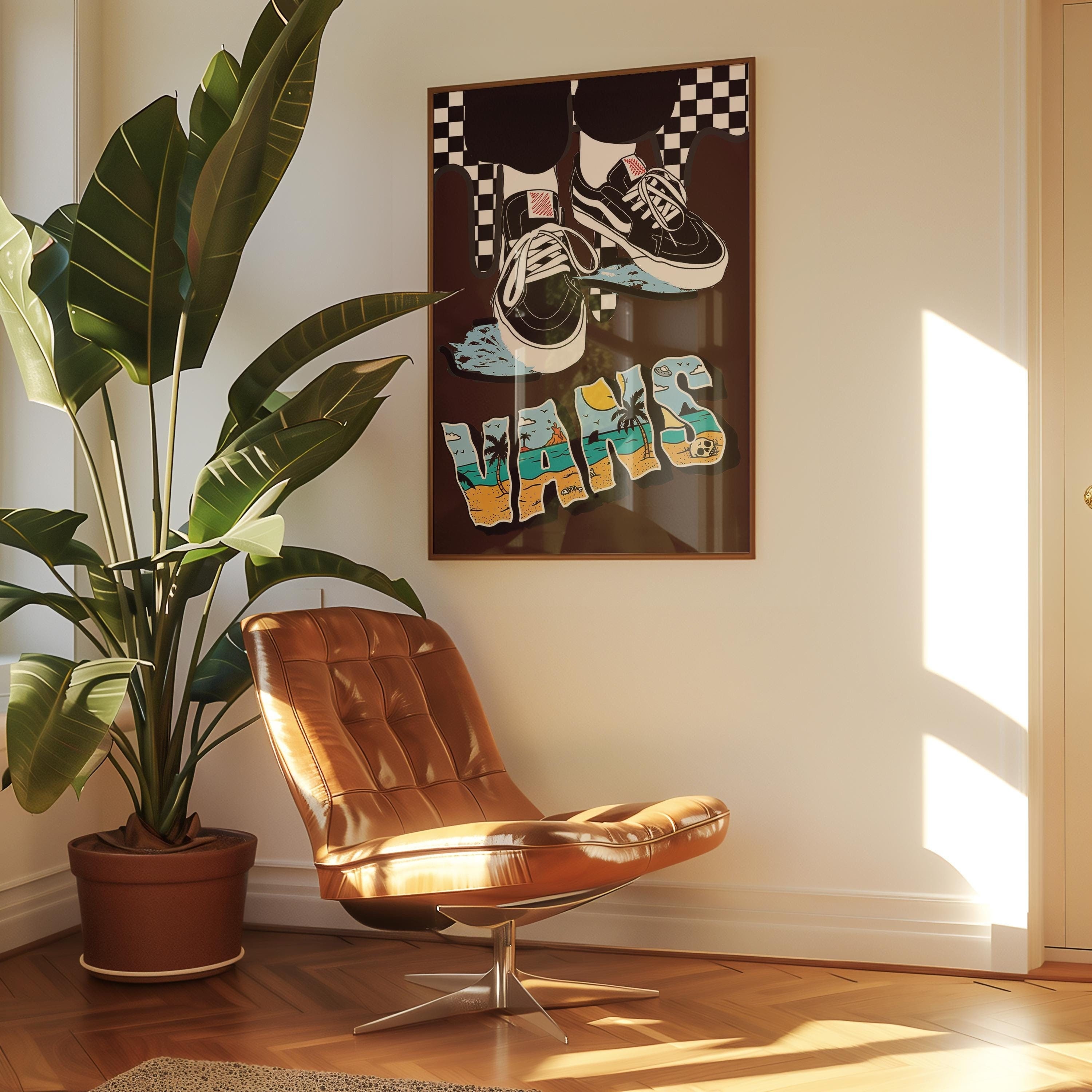 Vans Skateboard Art Poster: Retro Street Culture Decor (digital