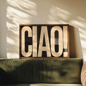Minimalistische CIAO! Print: moderne typografie muurkunst (digitale download)
