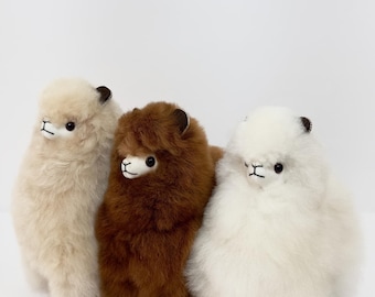 Handmade Alpaca Stuffed Animal, Soft Fur Toy, Ideal for Decor and Gifting / Height: 8 inch (Small size)