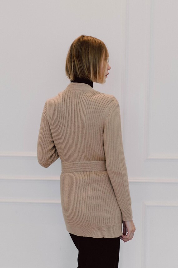 Damen Strickjacke aus Baby Alpaka Cardigan mit Taschen und