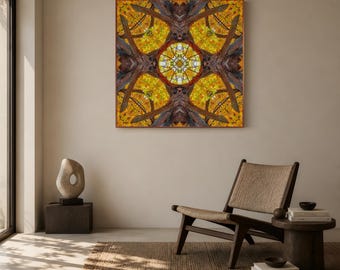Hickory Tree Kaleidoscope Photography, Geometric Abstract Nature Print (Digital Download)