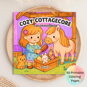 Cozy Cottagecore Coloring Book Printable Bold and Easy Adult Coloring Pages Digital Download PDF Cozy Printable Coloring Relaxation Gift