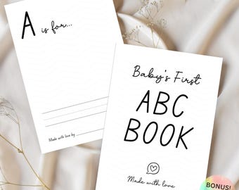 Baby's First ABC Book: Baby Shower Coloring Pages Activity (Digital Prints)
