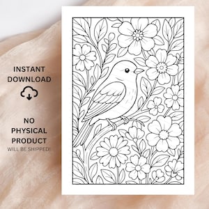 Floral Monochrome Coloring Pages | 25 Printable PDF Designs for Adults | Intricate Flower Line Art, Relaxing Mindfulness Coloring Book