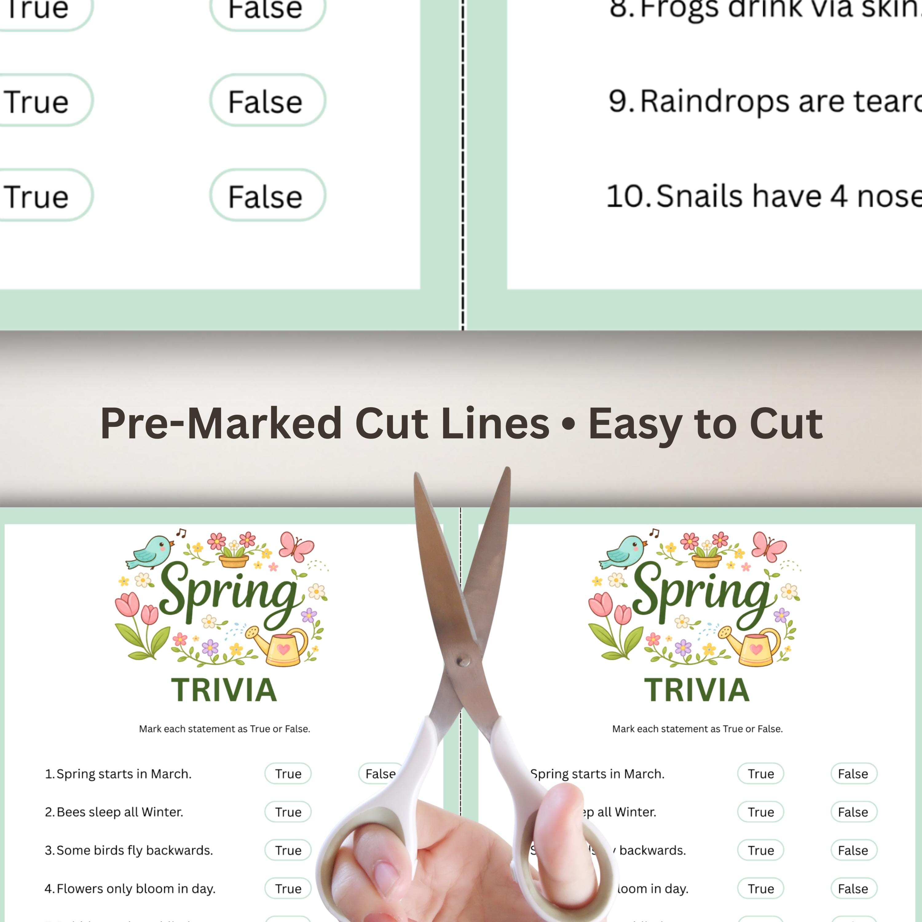 Spring Trivia True or False Printable Game, Icebreaker Games ...