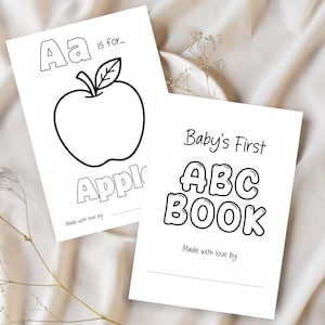 Printable ABC Baby Shower Coloring Book Baby Shower Activity for Guests Digital Download  Alphabet Coloring Pages Gift Idea Fun Baby Shower