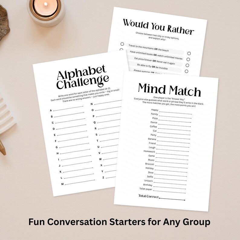 Printable Icebreaker Games Bundle – 12 Fun Conversation Starter ...