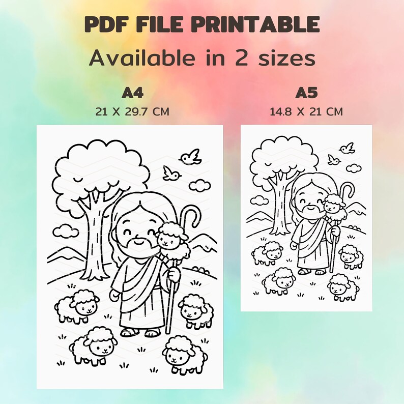 Christian Coloring Pages, Jesus Good Shepherd Kids Bible Story (PDF ...