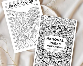 National Parks Coloring Pages: Mandala Style, 63 US Parks No Dot Guide (Digital Download)