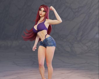Summer Girl 3D Print File STL: Fan Art Cosplay Model