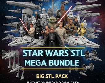 200+ figures, Star Wars STL Mega Pack – 3D Printable Characters, STL Bundle Space Ships big pack,