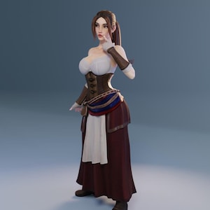 Medieval Woman STL File: Fan Art 3D Print Model for Cosplay