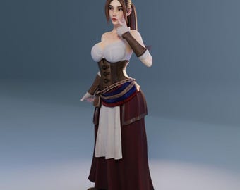 Medieval Woman STL File: Fan Art 3D Print Model for Cosplay