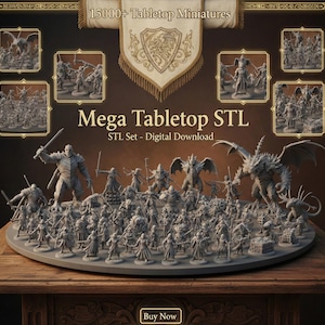 Massive tabletop pack, 20000+ Dungeons and Dragons stl Pack, Big D&D pack, dnd collection + terrain pack.