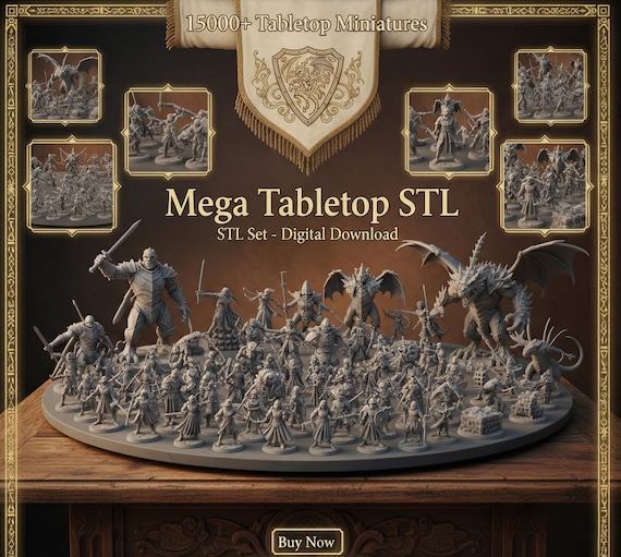 Massive tabletop pack, 20000+ Dungeons and Dragons stl Pack, Big D&D pack, dnd collection + terrain pack.