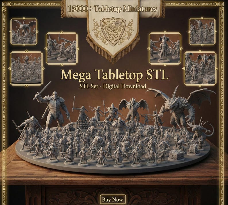 Massive tabletop pack, 20000+ Dungeons and Dragons stl Pack, Big D&D pack, dnd collection + terrain pack. image 1