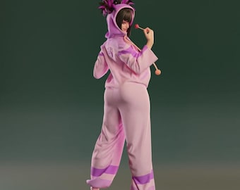 Pink Girl Fan Art Model: Cosplay Collectible 3D Print File (STL)