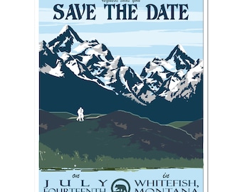 Vintage Montana Mountain Save the Date (set of 20)