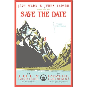 Vintage Mountain Enregistrer la carte postale Date - SAMPLE