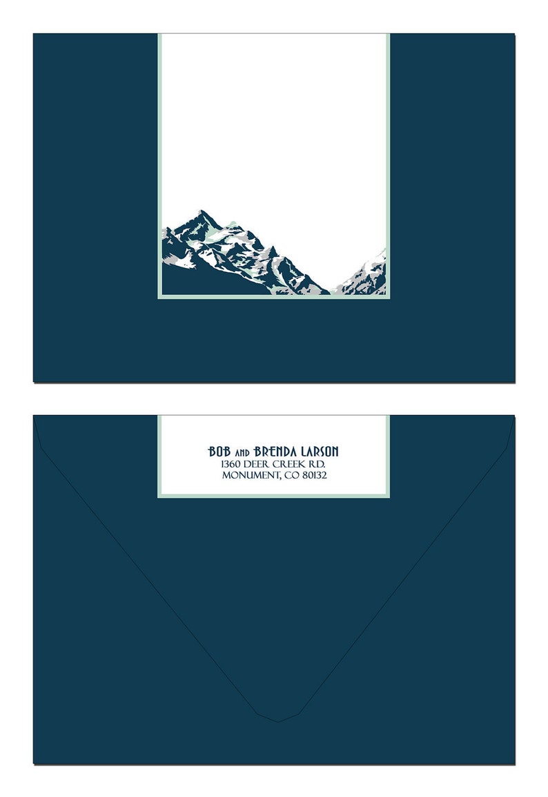 WY Mountain Save the Weekend Card SAMPLE Vintage Jackson Hole