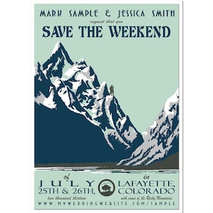 Impression de montagne Vintage enregistrer la carte week-end PDF - bricolage