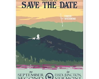 Vintage Summer Mountain Save the Date Card (set of 20)