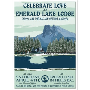 Vintage Emerald Lake Hochzeitseinladung und Antwort-Postkarte (Satz von 20)